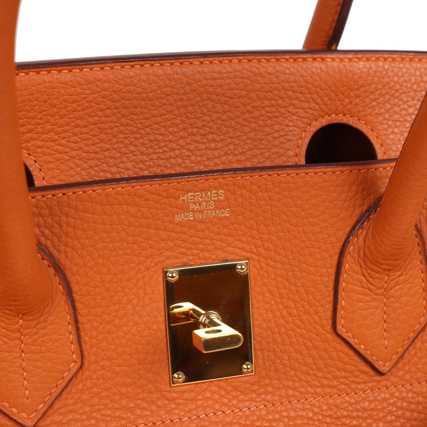 HERMèS SHOULDER BIRKIN 42 JPG ORANGE CLEMENCE GOLD HARDWARE