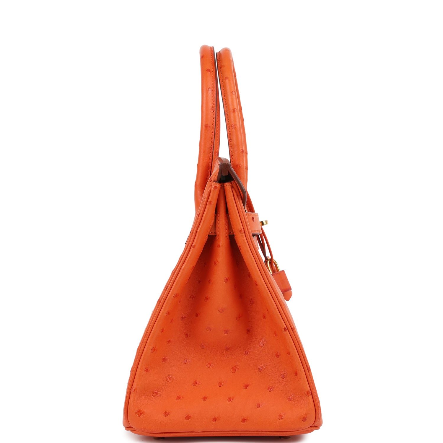 HERMèS BIRKIN 30 TANGERINE OSTRICH GOLD HARDWARE