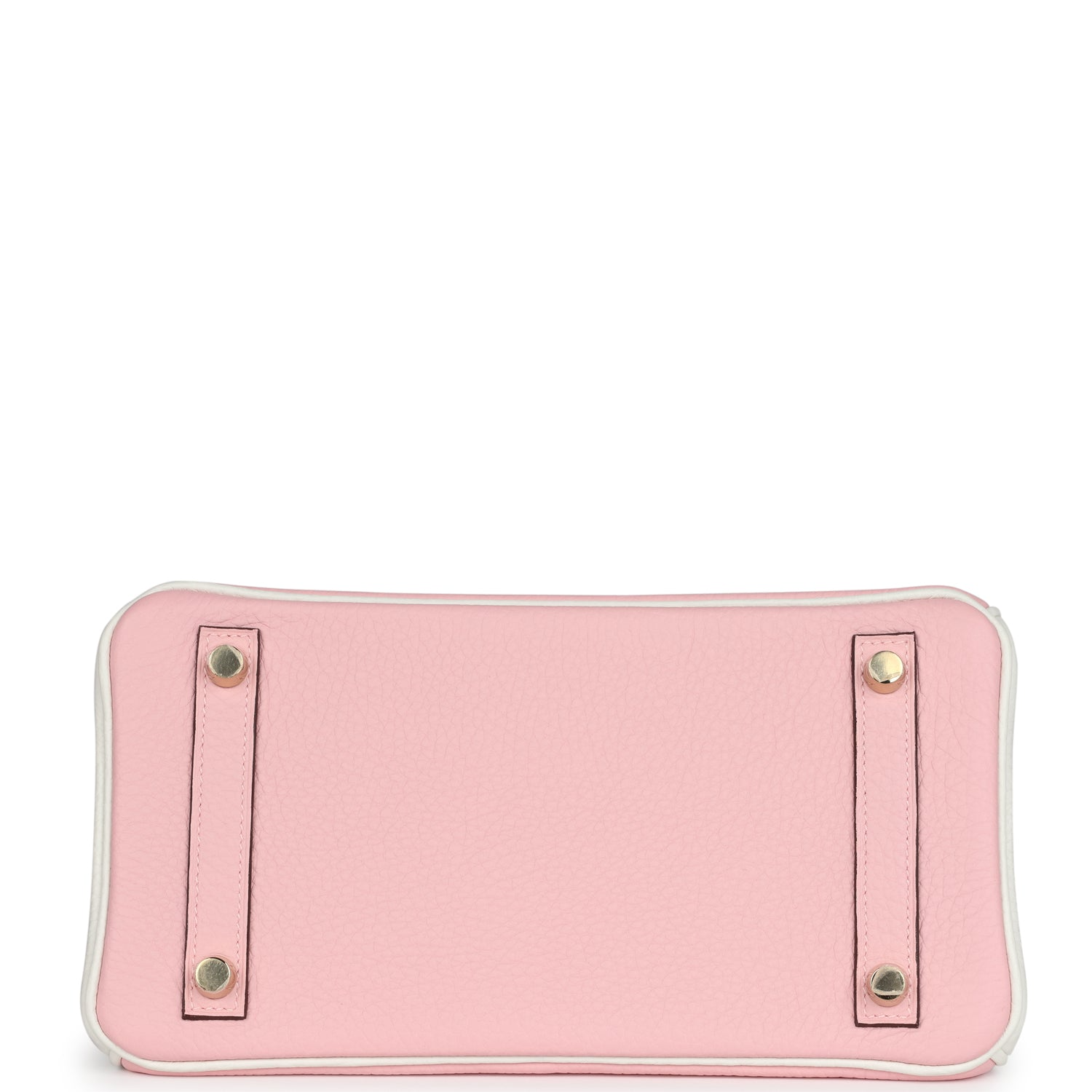 HERMèS SPECIAL ORDER (HSS) BIRKIN 25 ROSE SAKURA AND WHITE CLEMENCE BRUSHED GOLD HARDWARE