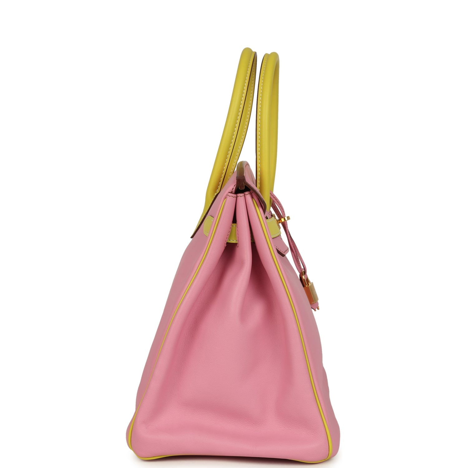 HERMèS SPECIAL ORDER (HSS) BIRKIN 35 5P BUBBLEGUM AND LIME SWIFT GOLD HARDWARE