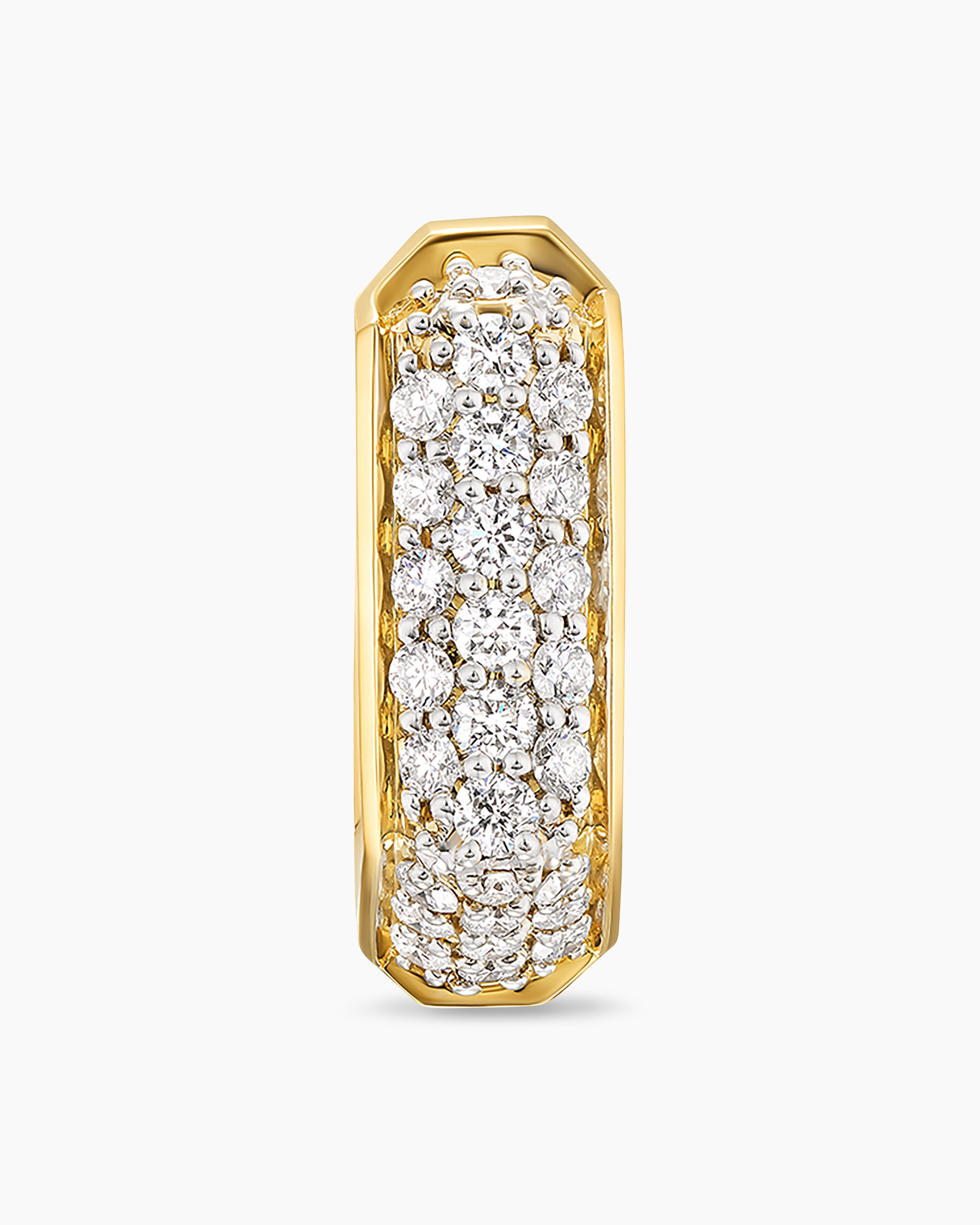 DAVID YURMAN STREAMLINE® HOOP EARRING 18K YELLOW GOLD WITH DIAMONDS, 11.7MM