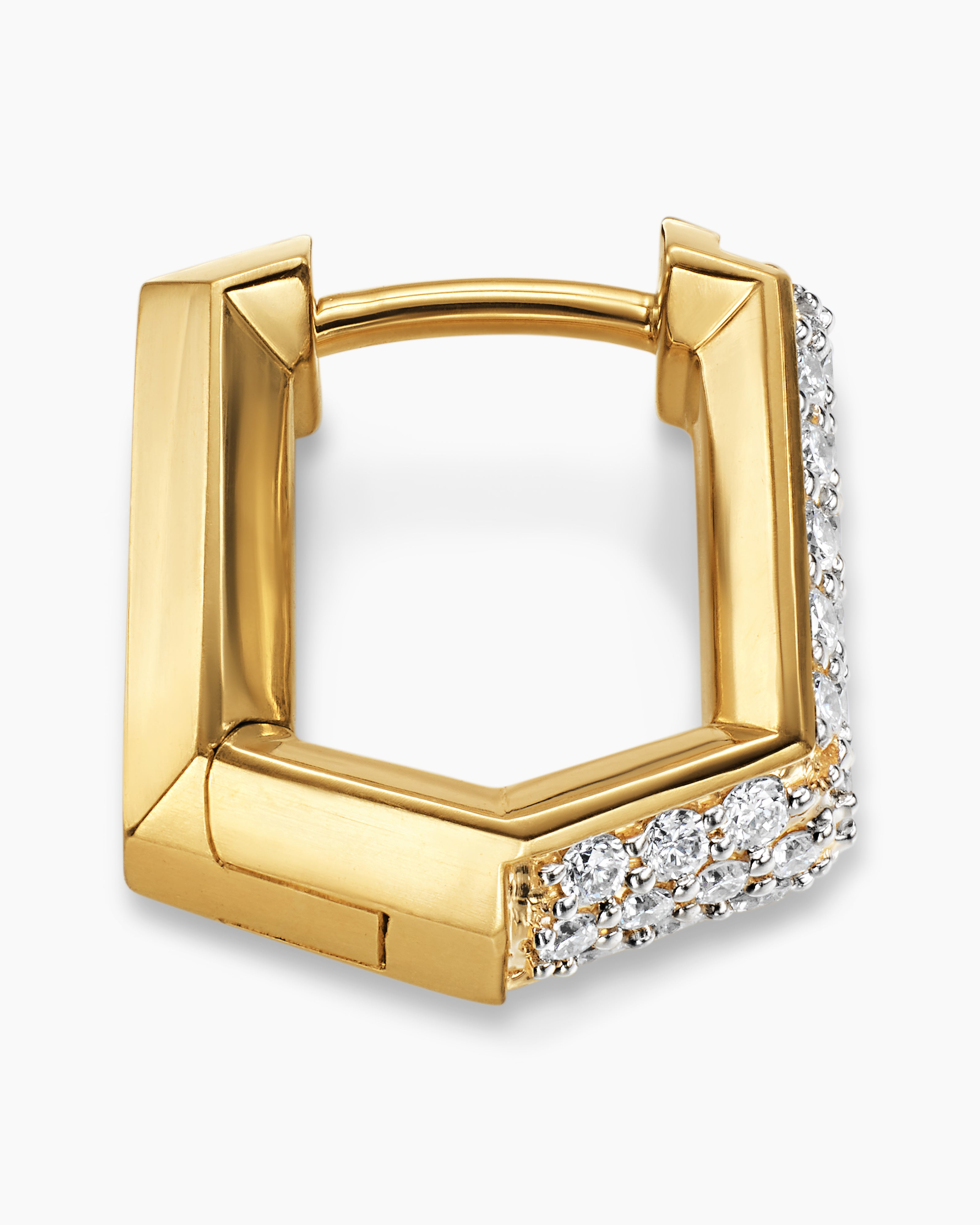 DAVID YURMAN STREAMLINE® HOOP EARRING 18K YELLOW GOLD WITH DIAMONDS, 11.7MM