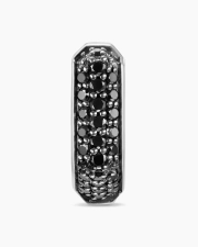 DAVID YURMAN STREAMLINE® HOOP EARRING STERLING SILVER WITH BLACK DIAMONDS, 11.7MM