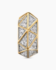 DAVID YURMAN FACETED HOOP EARRING 18K YELLOW GOLD WITH DIAMONDS, 14.5MM