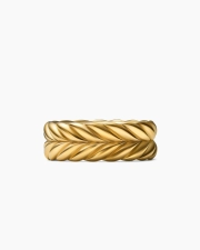 DAVID YURMAN CHEVRON BAND RING 18K YELLOW GOLD, 9MM SIZE 13