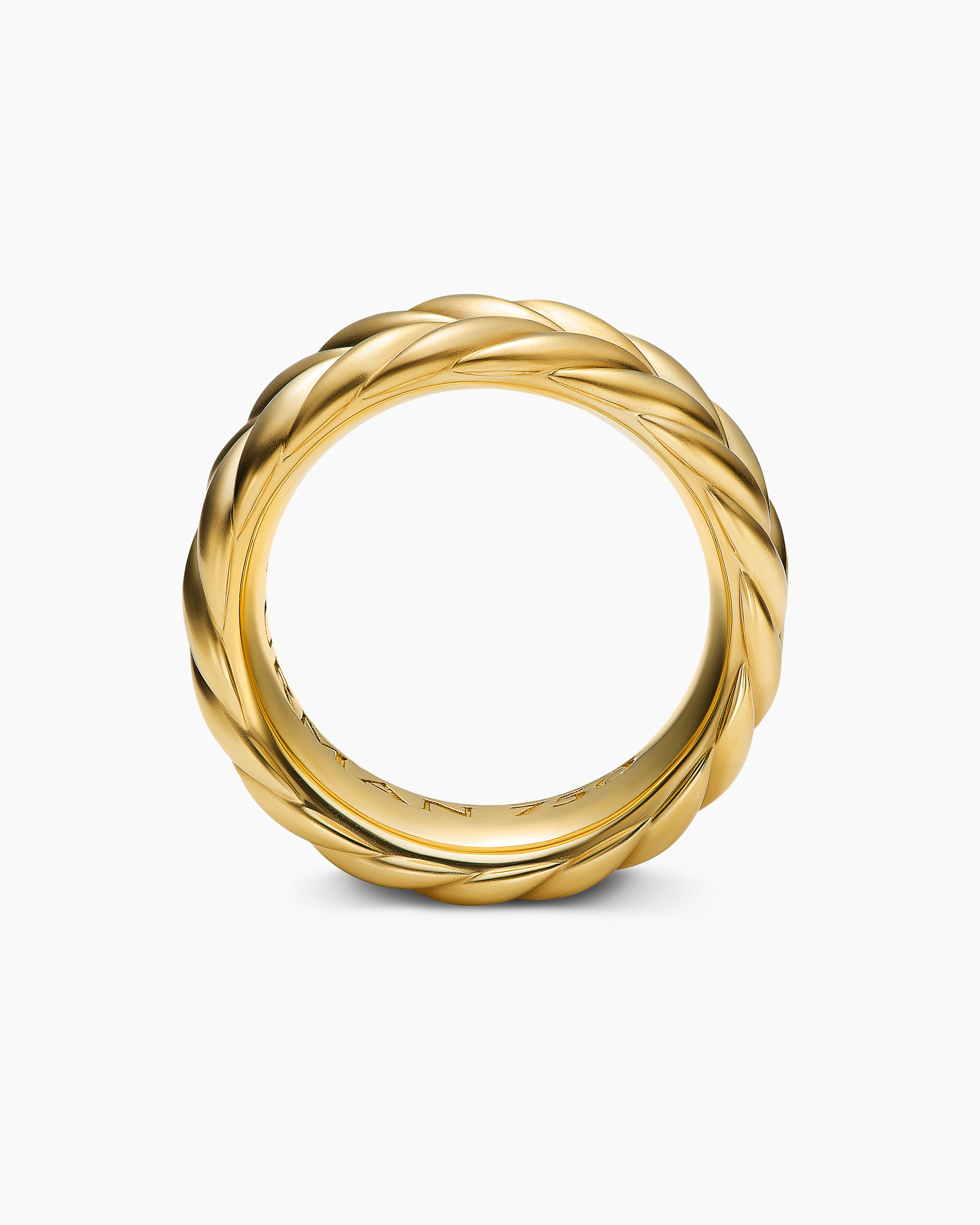 DAVID YURMAN CHEVRON BAND RING 18K YELLOW GOLD, 9MM SIZE 13