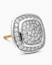 DAVID YURMAN ALBION® STUD EARRINGS STERLING SILVER WITH PAVé DIAMONDS, 7MM