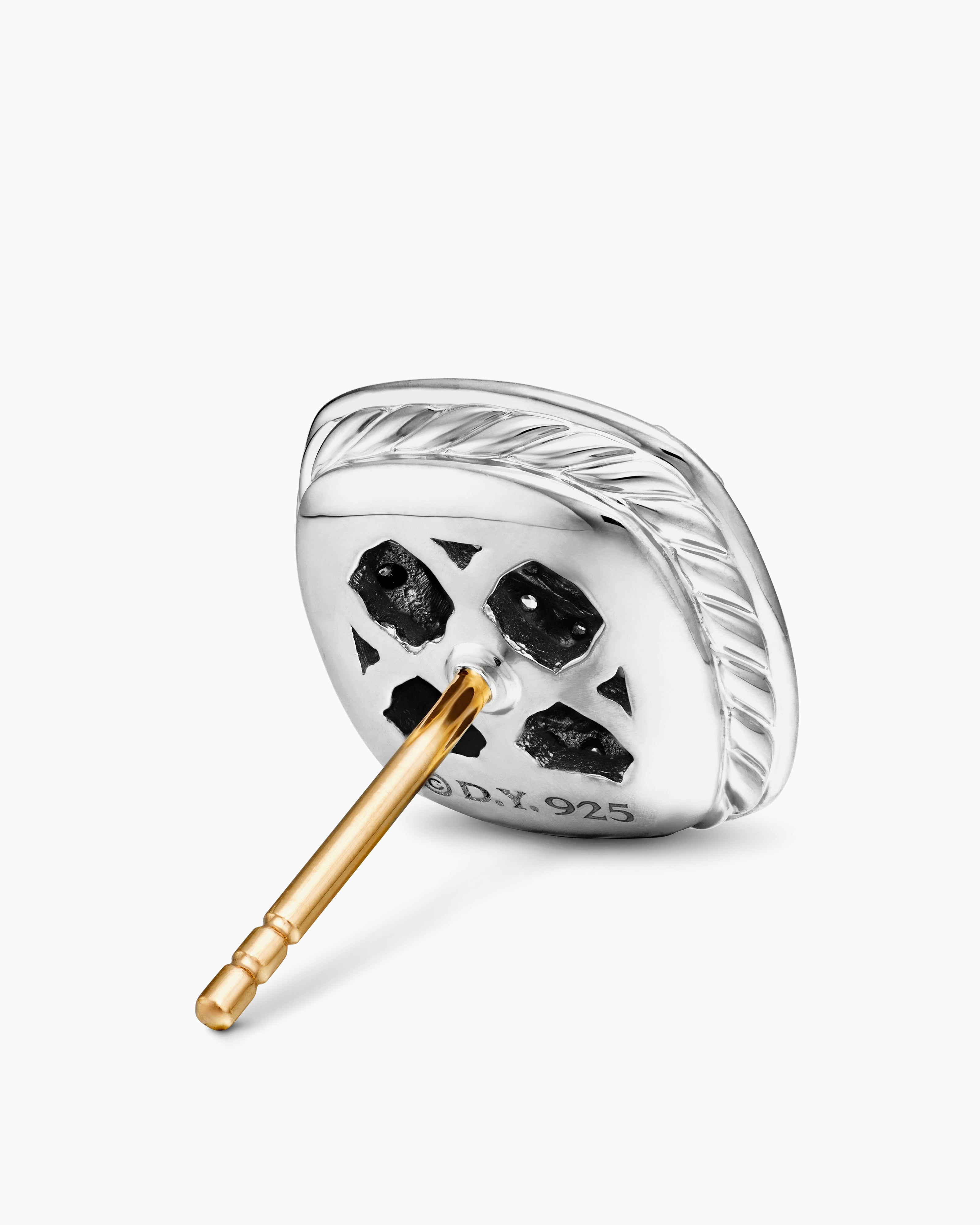 DAVID YURMAN ALBION® STUD EARRINGS STERLING SILVER WITH PAVé DIAMONDS, 7MM