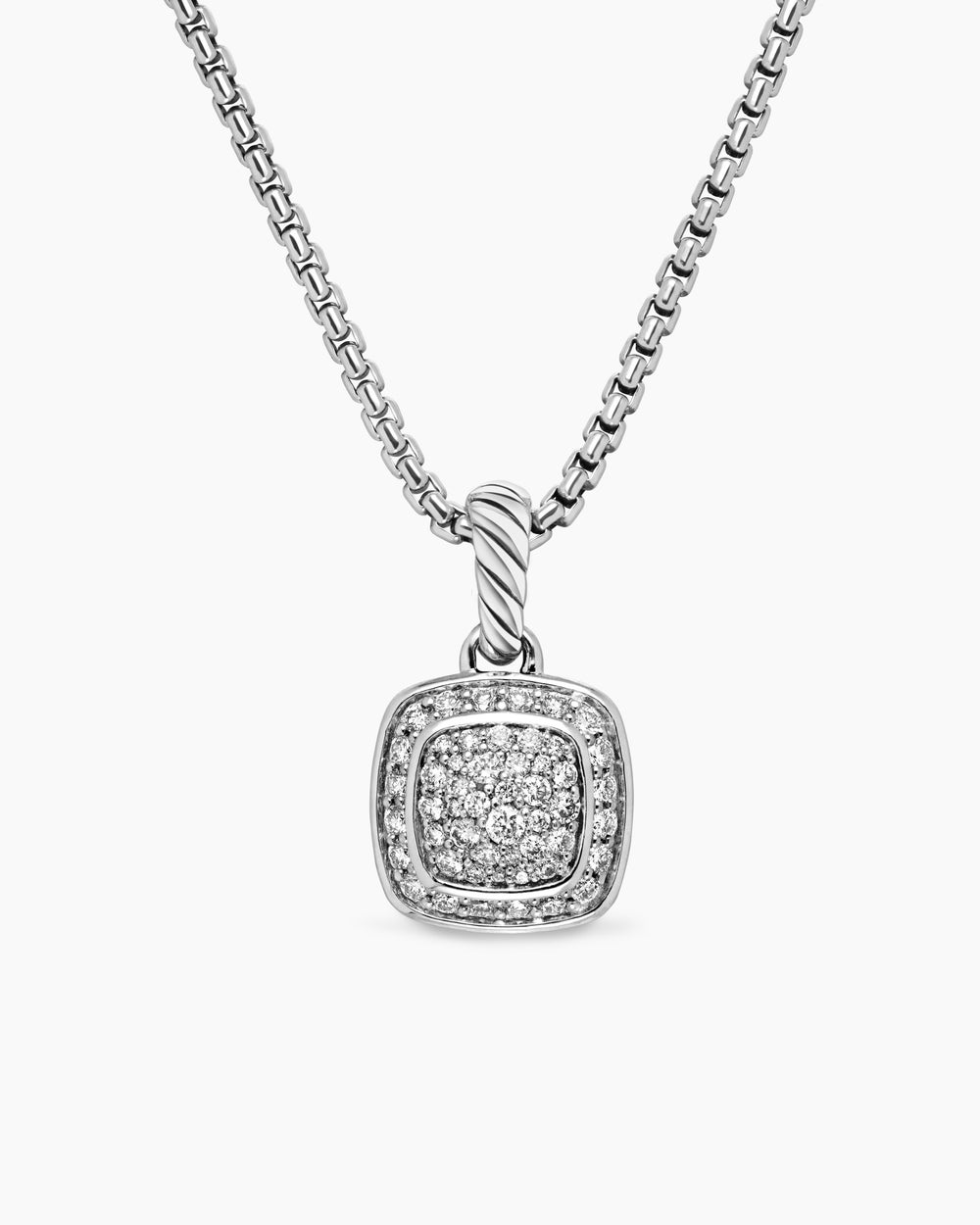 DAVID YURMAN PETITE ALBION® PENDANT NECKLACE STERLING SILVER WITH PAVé DIAMONDS, 7MM