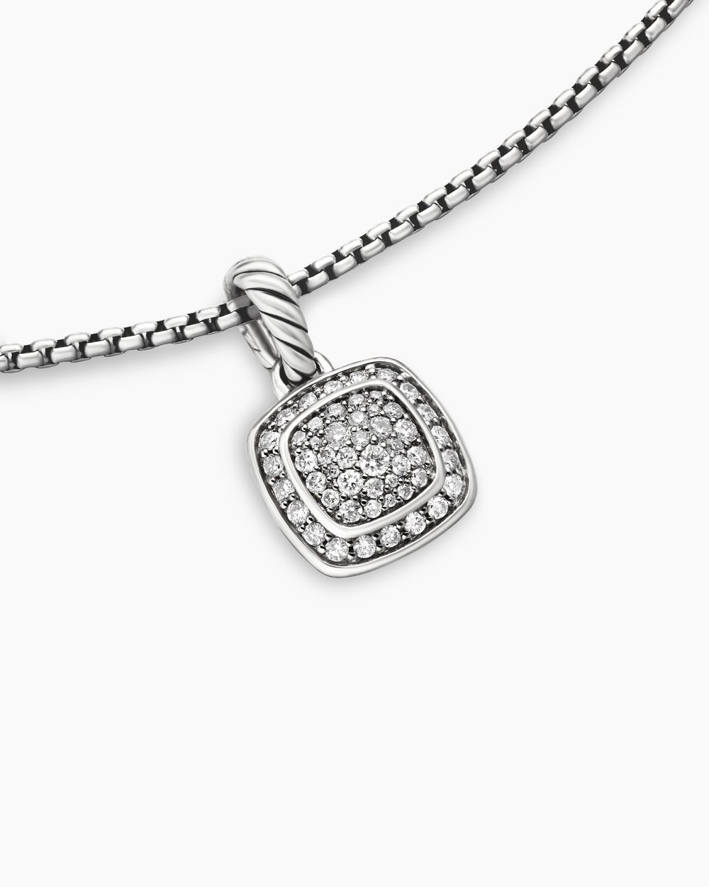 DAVID YURMAN PETITE ALBION® PENDANT NECKLACE STERLING SILVER WITH PAVé DIAMONDS, 7MM