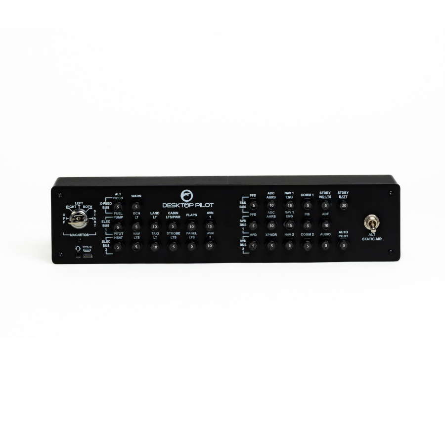 DESKTOP PILOT BREAKER PANEL WITH IGNITION SWITCH SKU: DP-CBP-01