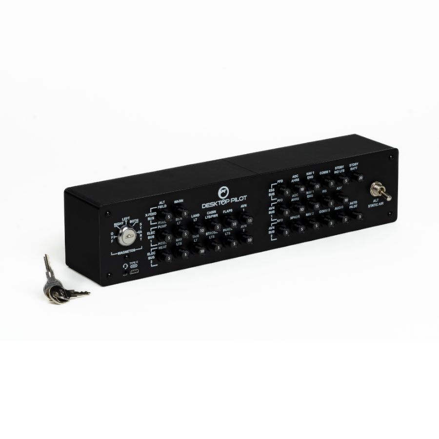 DESKTOP PILOT BREAKER PANEL WITH IGNITION SWITCH SKU: DP-CBP-01