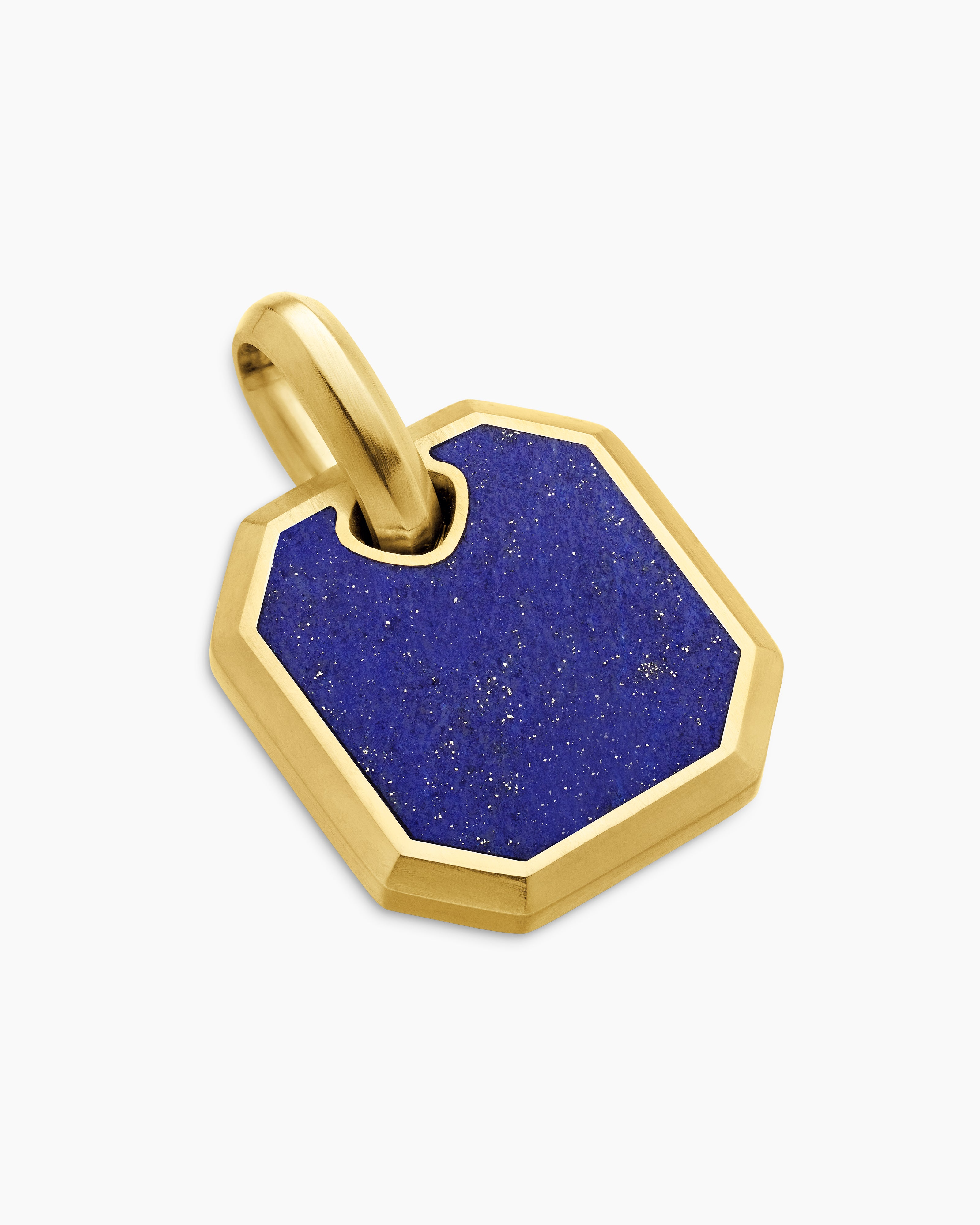 DAVID YURMAN OCTAGONAL AMULET 18K YELLOW GOLD WITH LAPIS, 15MM