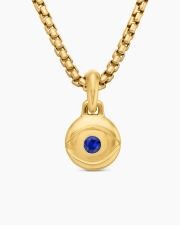 DAVID YURMAN EVIL EYE AMULET 18K YELLOW GOLD WITH BLUE SAPPHIRE, 14.5MM