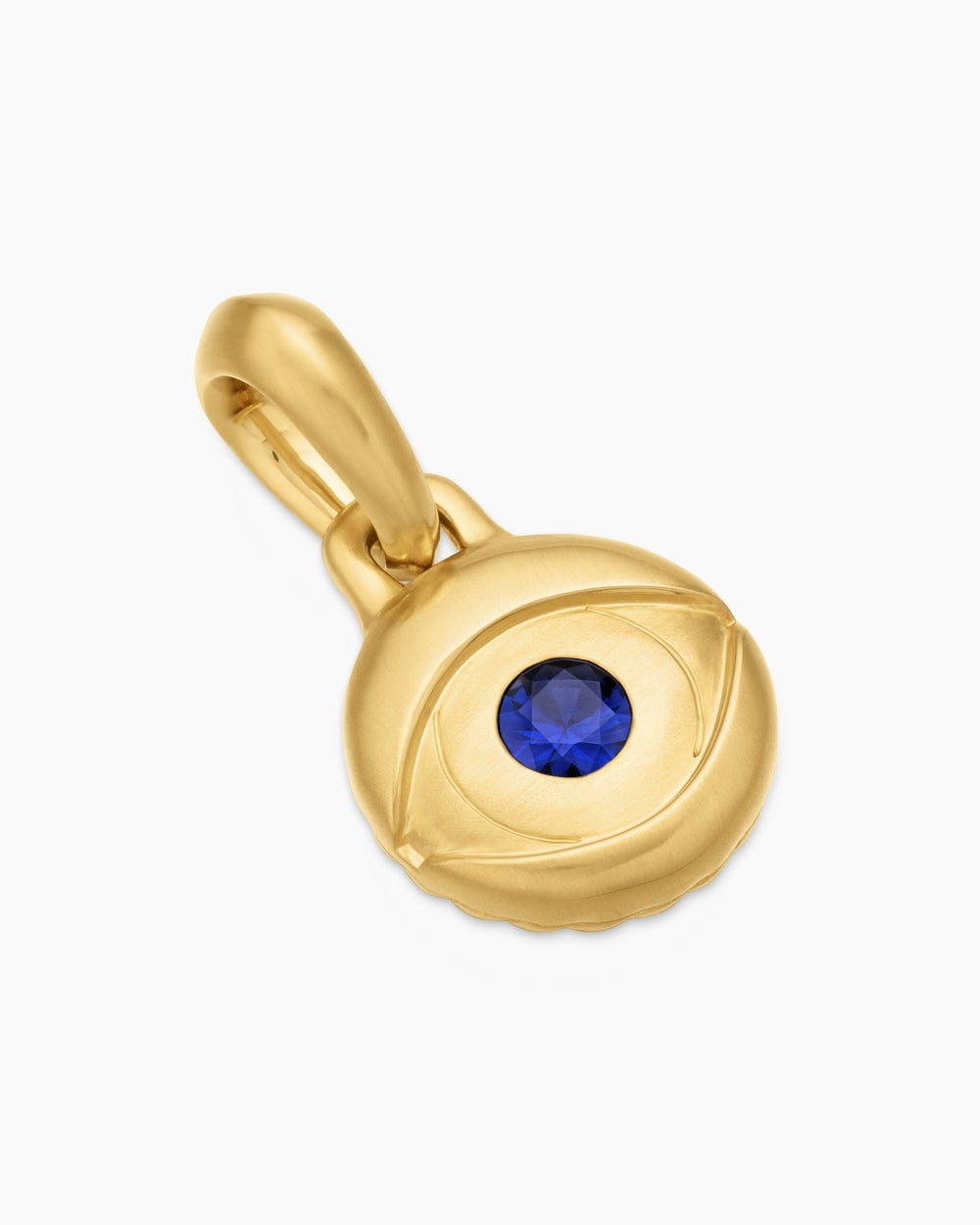 DAVID YURMAN EVIL EYE AMULET 18K YELLOW GOLD WITH BLUE SAPPHIRE, 14.5MM