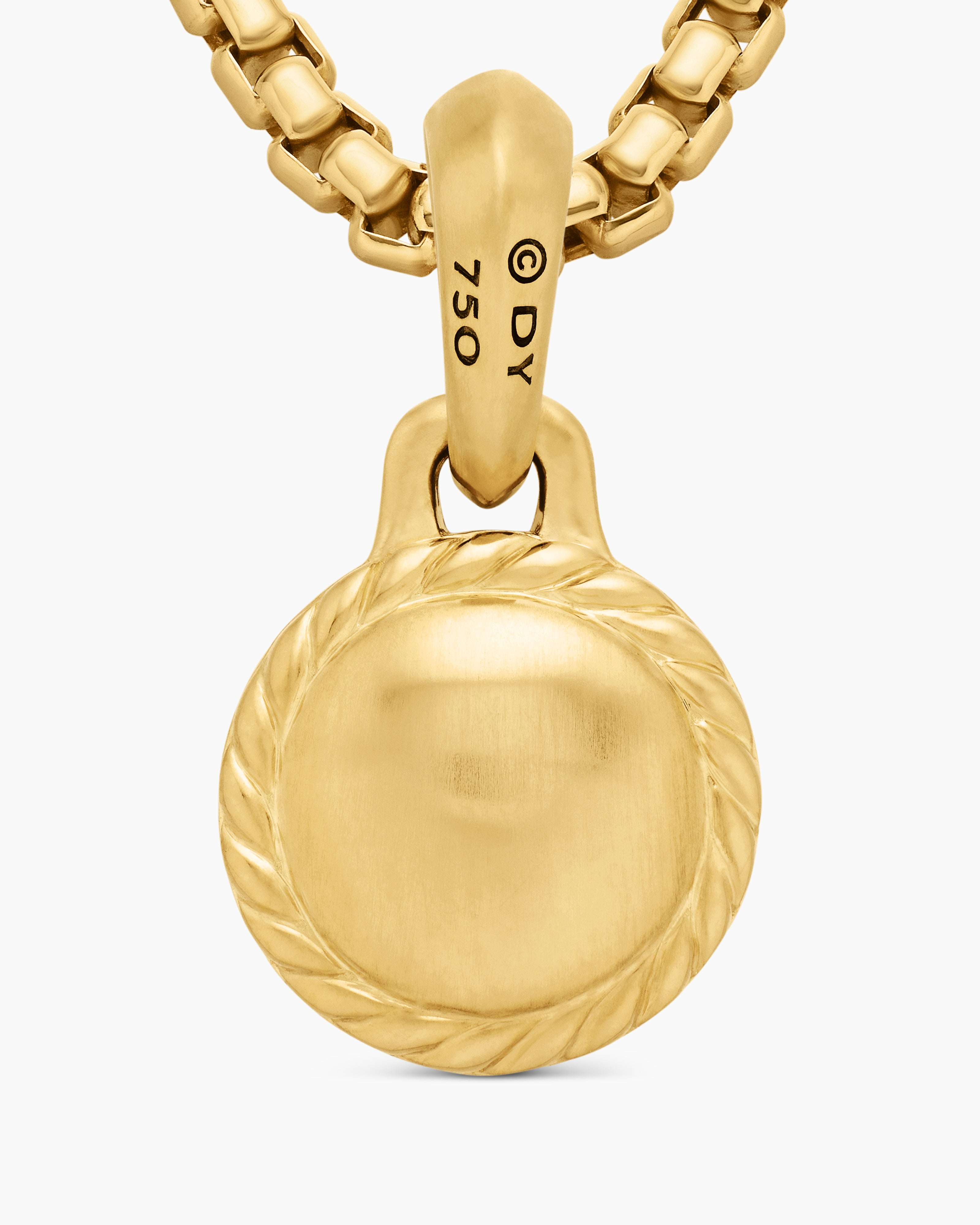 DAVID YURMAN EVIL EYE AMULET 18K YELLOW GOLD WITH BLUE SAPPHIRE, 14.5MM