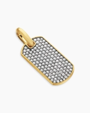 DAVID YURMAN CHEVRON TAG 18K YELLOW GOLD WITH DIAMONDS, 27MM