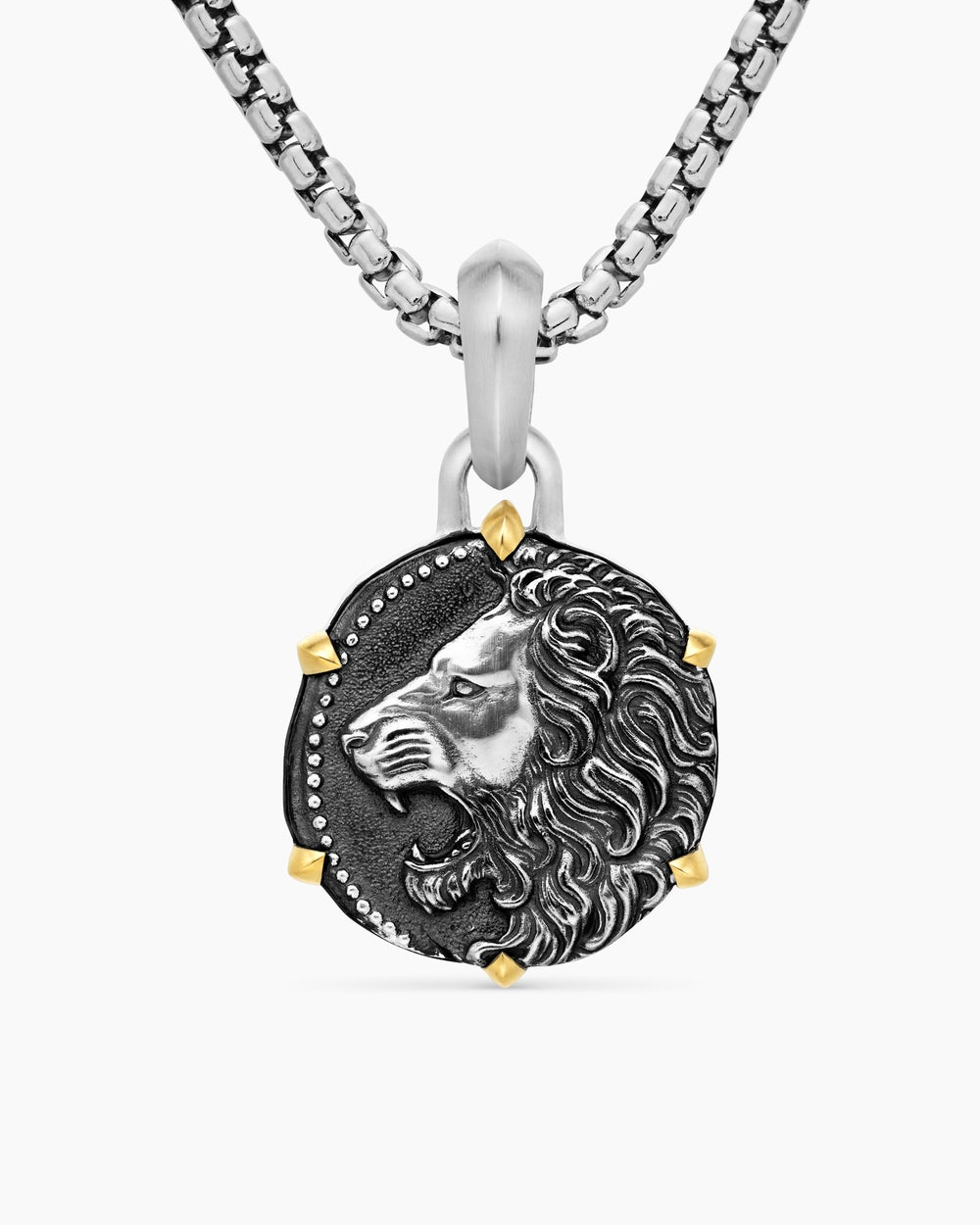 DAVID YURMAN LEO AMULET STERLING SILVER WITH 18K YELLOW GOLD, 23MM
