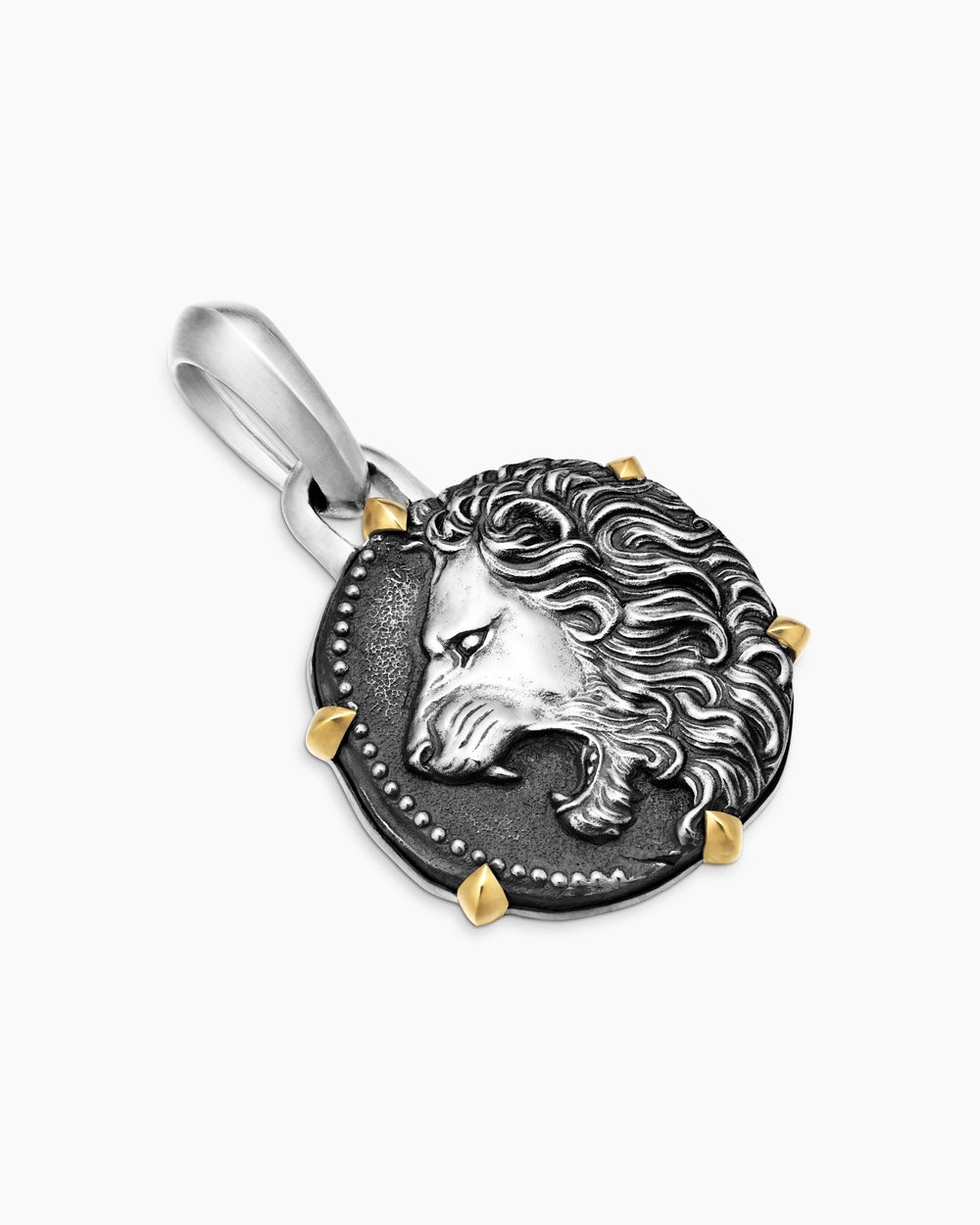 DAVID YURMAN LEO AMULET STERLING SILVER WITH 18K YELLOW GOLD, 23MM