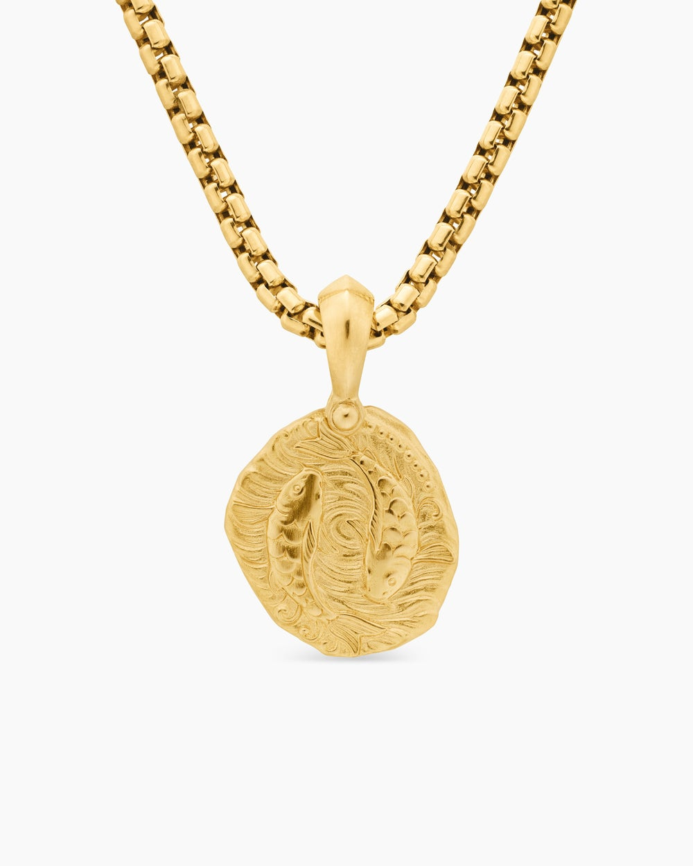 DAVID YURMAN PISCES AMULET 18K YELLOW GOLD, 17MM