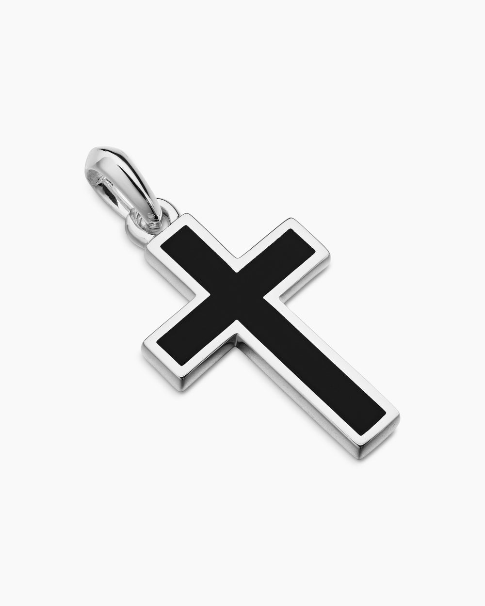 DAVID YURMAN EXOTIC STONE CROSS STERLING SILVER WITH BLACK ONYX, 23MM