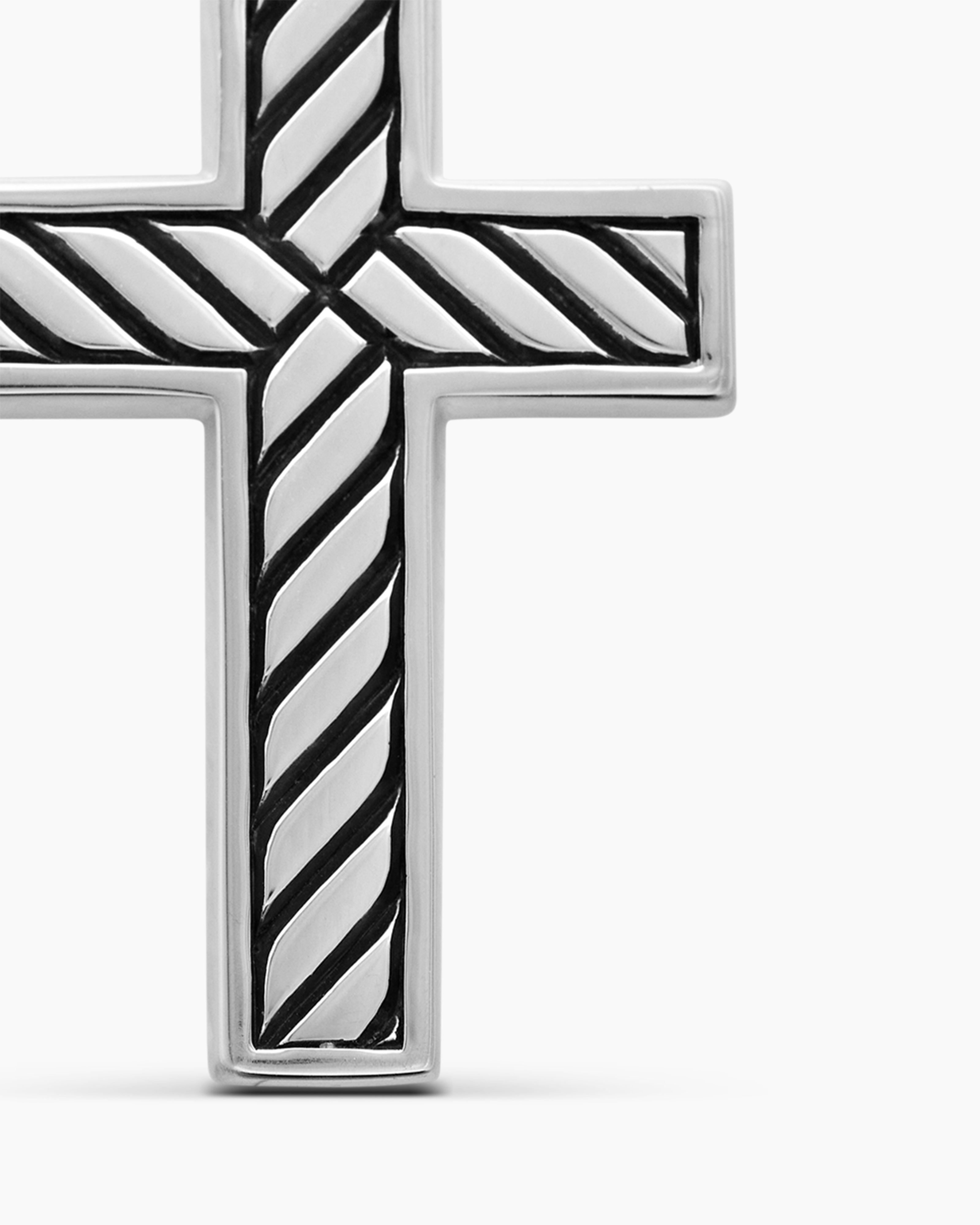 DAVID YURMAN EXOTIC STONE CROSS STERLING SILVER WITH BLACK ONYX, 23MM