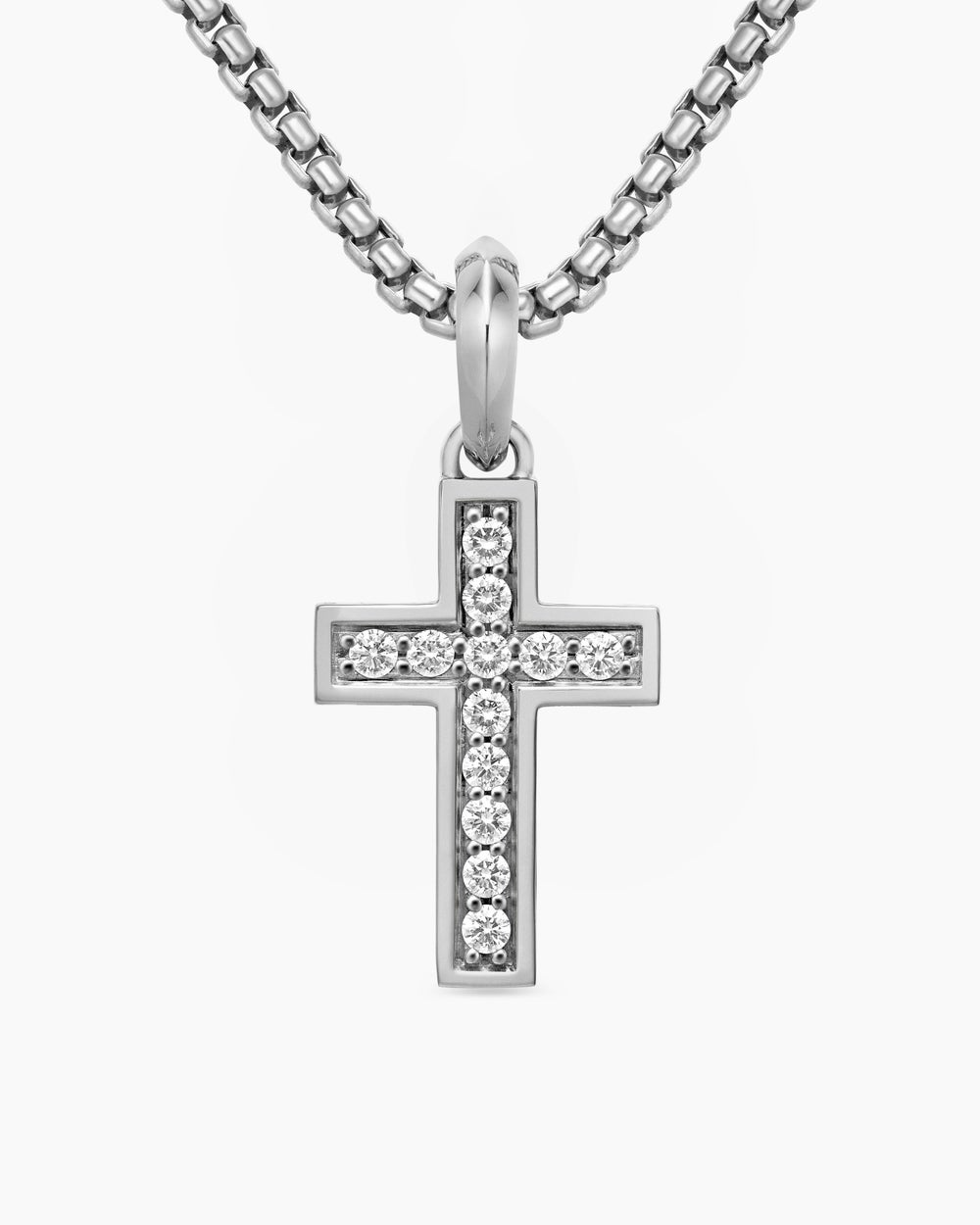 DAVID YURMAN PAVé CROSS PENDANT STERLING SILVER WITH DIAMONDS, 23MM