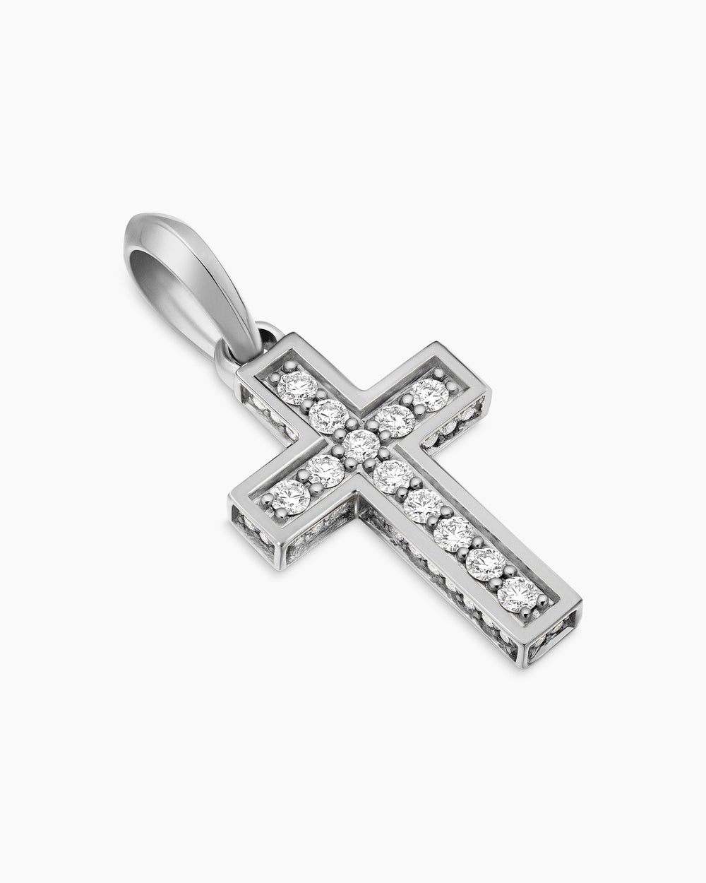 DAVID YURMAN PAVé CROSS PENDANT STERLING SILVER WITH DIAMONDS, 23MM