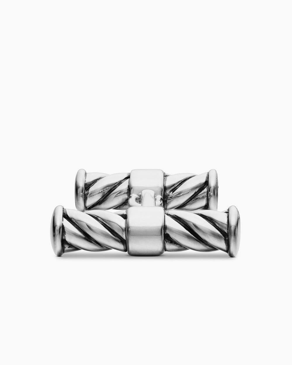 DAVID YURMAN SCULPTED CABLE ELONGATED CUFFLINKS STERLING SILVER, 22MM