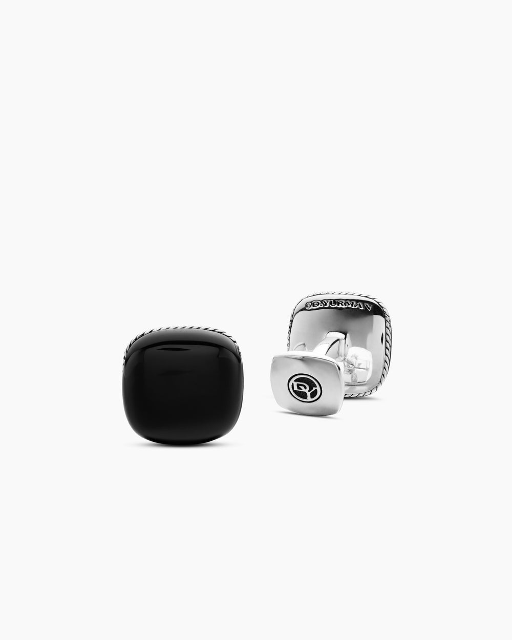 DAVID YURMAN STREAMLINE® CUSHION CUFFLINKS STERLING SILVER WITH BLACK ONYX, 17MM