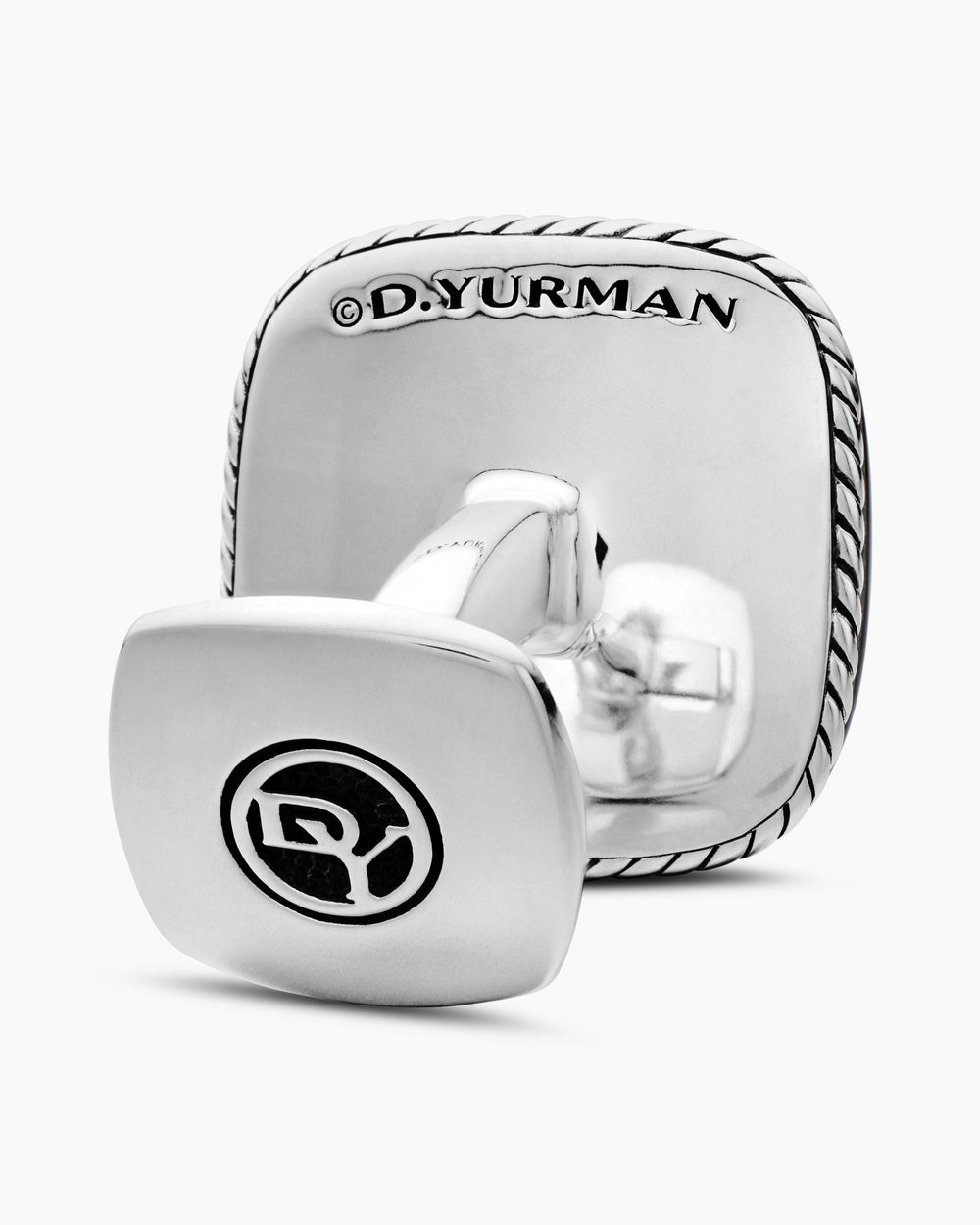 DAVID YURMAN STREAMLINE® CUSHION CUFFLINKS STERLING SILVER WITH BLACK ONYX, 17MM