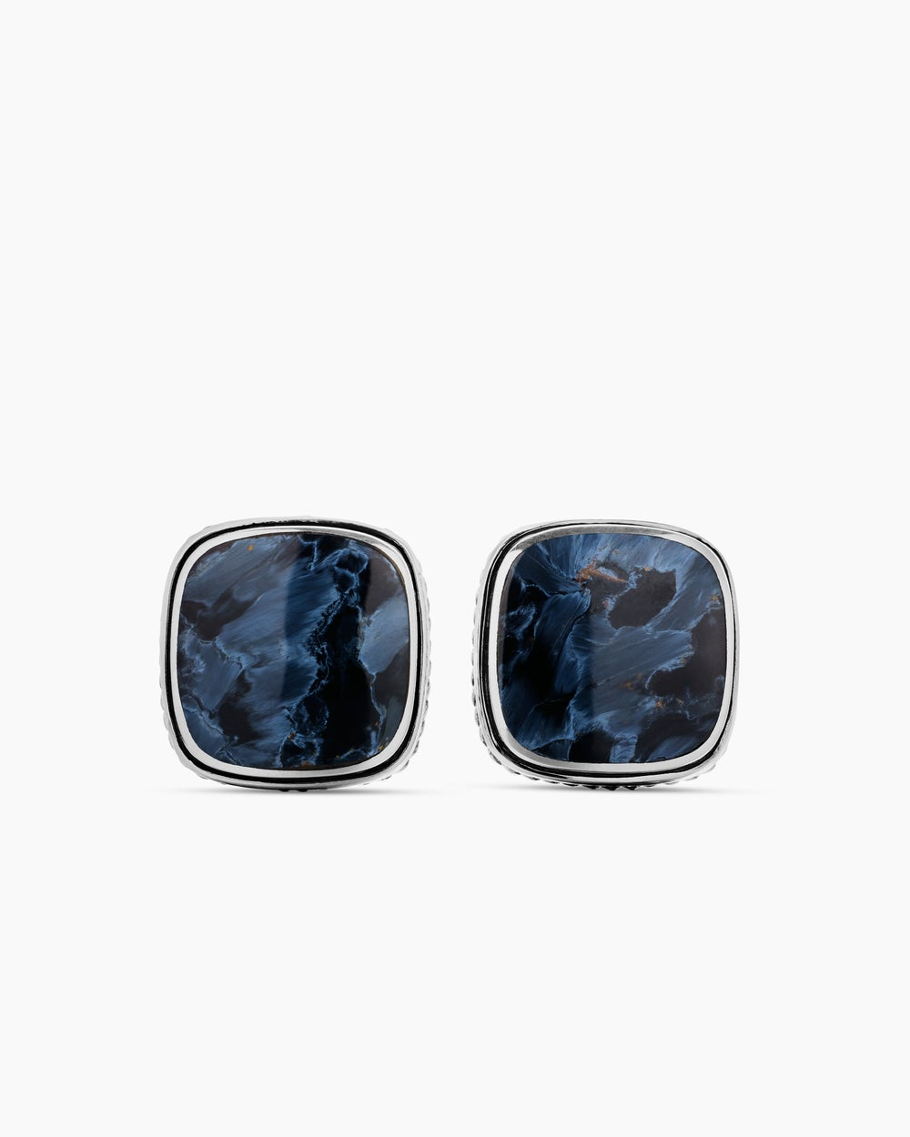 DAVID YURMAN STREAMLINE® INLAY CUFFLINKS STERLING SILVER WITH PIETERSITE, 18MM