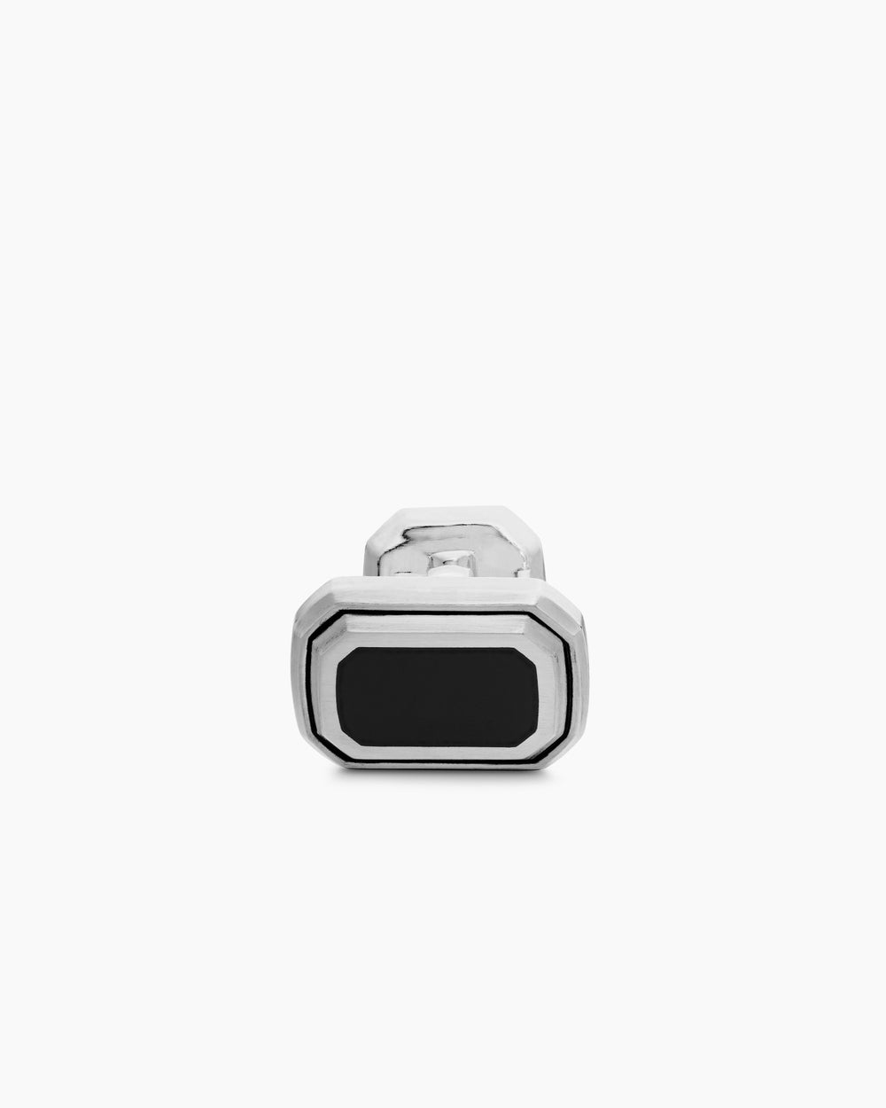 DAVID YURMAN FACETED CUFFLINKS STERLING SILVER WITH BLACK ONYX, 17MM