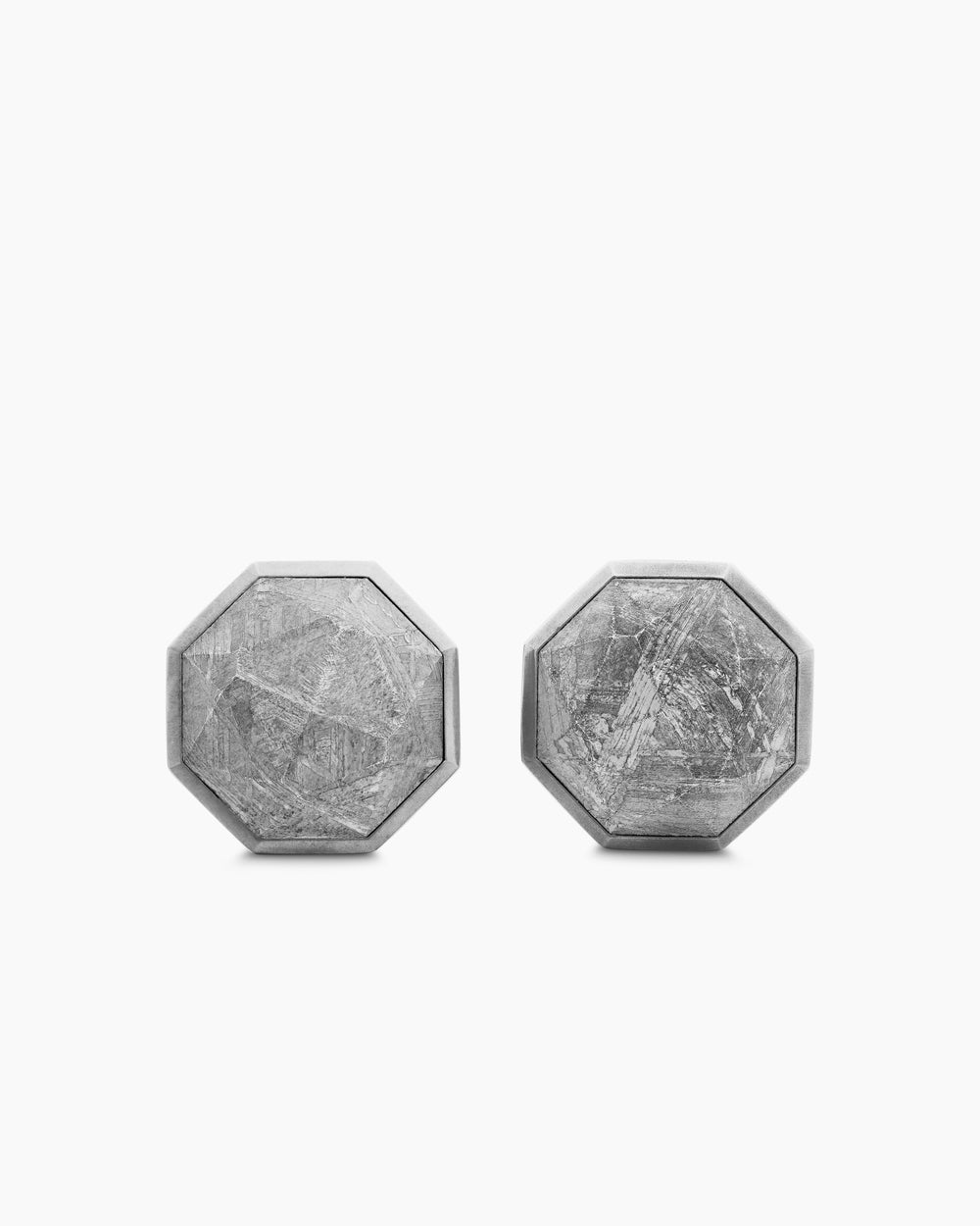 DAVID YURMAN METEORITE FACETED ROUND CUFFLINKS STERLING SILVER, 16MM
