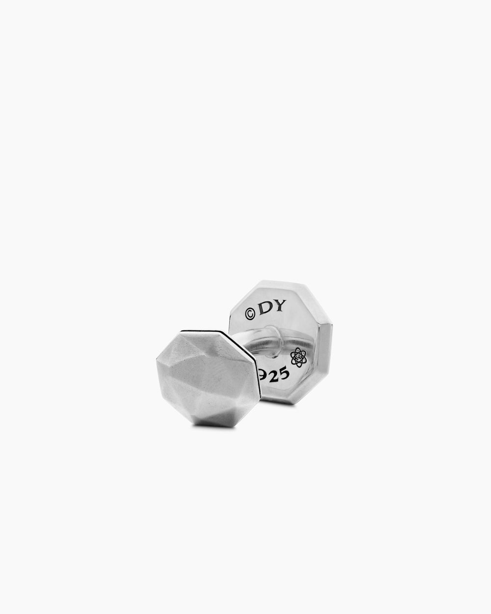 DAVID YURMAN METEORITE FACETED ROUND CUFFLINKS STERLING SILVER, 16MM