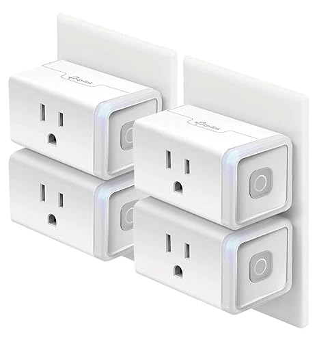 KASA HS103P4 SMART WI-FI PLUG 4-PACK, WORKS WITH ALEXA, GOOGLE HOME, NO HUB NEEDED, 15A