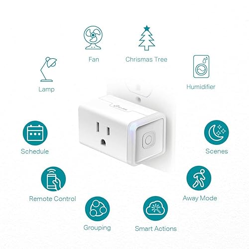 KASA HS103P4 SMART WI-FI PLUG 4-PACK, WORKS WITH ALEXA, GOOGLE HOME, NO HUB NEEDED, 15A