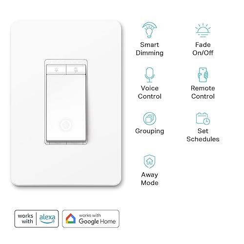 KASA SMART DIMMER SWITCH HS220P3 3-PACK, WI-FI, ALEXA GOOGLE HOME, NO HUB, NEUTRAL WIRE
