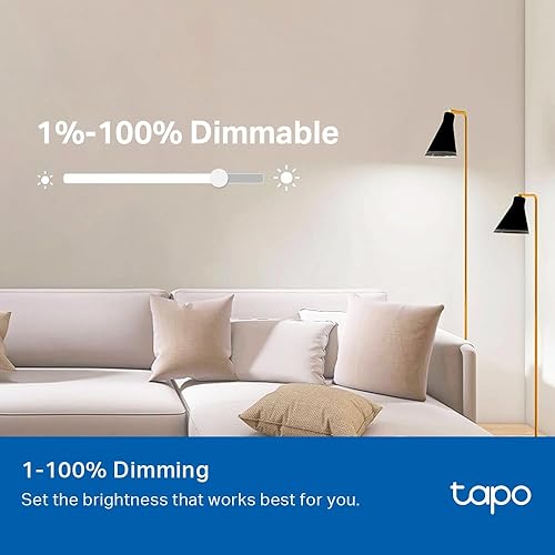 TAPO TP-LINK SMART LED BULBS A60 E27, DIMMABLE DAYLIGHT, ALEXA GOOGLE, 4-PACK, NO HUB
