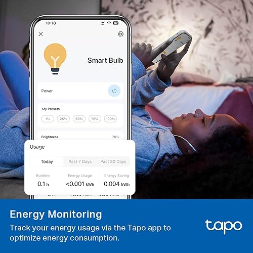 TAPO TP-LINK SMART LED BULBS A60 E27, DIMMABLE DAYLIGHT, ALEXA GOOGLE, 4-PACK, NO HUB