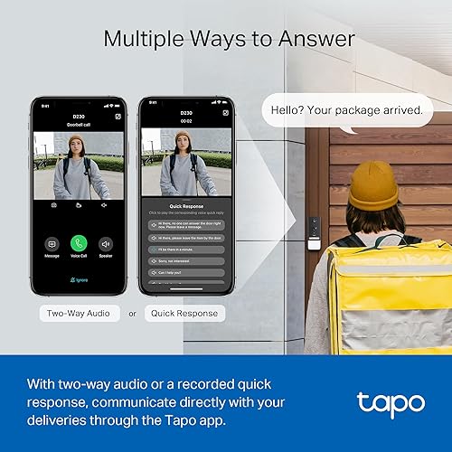 TAPO TP-LINK SMART VIDEO DOORBELL 2K 5MP, COLOR NIGHT VISION, 2-WAY AUDIO, ALEXA GOOGLE COMPATIBLE