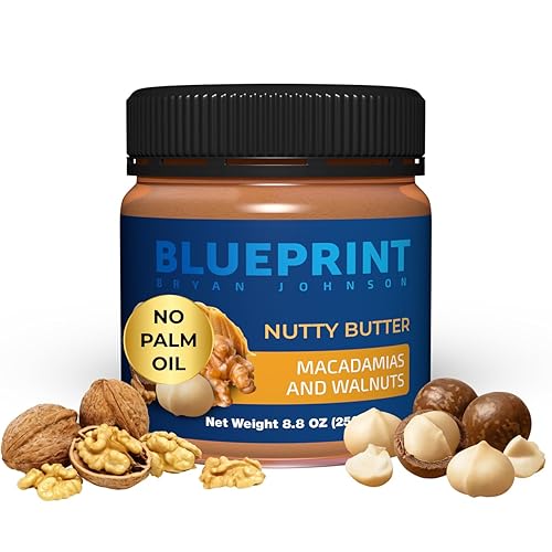 BLUEPRINT BRYAN JOHNSON CHUNKY MACADAMIA WALNUT BUTTER 3-INGREDIENT, NO SUGAR, KETO, VEGAN, PALEO 8.