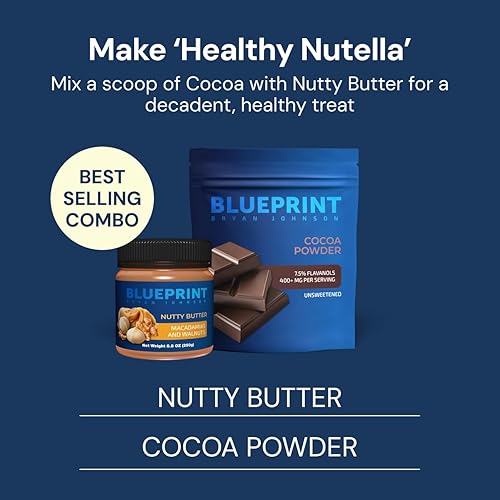 BLUEPRINT BRYAN JOHNSON CHUNKY MACADAMIA WALNUT BUTTER 3-INGREDIENT, NO SUGAR, KETO, VEGAN, PALEO 8.