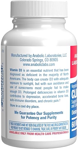 ANABOLIC LABORATORIES VITAMIN D3 5000 IU HIGH STRENGTH - BONE, IMMUNE MOOD SUPPORT, VEGETARIAN MICROTABS 60-DAY