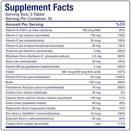 ANABOLIC LABORATORIES MULTIVITAMIN FOR WOMEN 50 MEN - IRON-FREE, GENTLE, 30 NUTRIENTS, IMMUNE SUPPORT, 30 SERVINGS