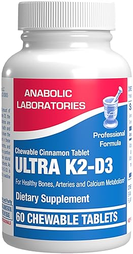 ANABOLIC LABORATORIES CHEWABLE VITAMIN D3 K2 2000IU CINNAMON BONE, TEETH, MOOD IMMUNITY SUPPORT 60 DAYS