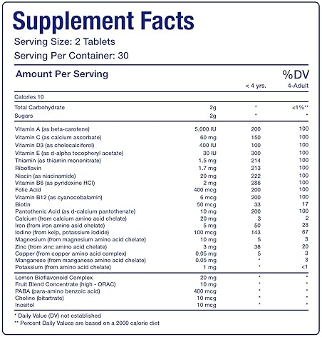 ANABOLIC LABORATORIES 25-IN-1 KIDS CHEWABLE MULTIVITAMIN WITH IRON, MAGNESIUM, VITAMINS A-E ANTIOXIDANTS 1 MONTH USA