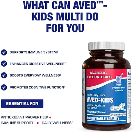 ANABOLIC LABORATORIES 25-IN-1 KIDS CHEWABLE MULTIVITAMIN WITH IRON, MAGNESIUM, VITAMINS A-E ANTIOXIDANTS 1 MONTH USA