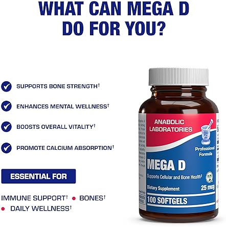 ANABOLIC LABORATORIES VITAMIN D3 1000IU HIGH ABSORPTION SUPPLEMENT FOR BONE, IMMUNE MOOD SUPPORT 100 SERVINGS