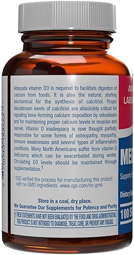 ANABOLIC LABORATORIES VITAMIN D3 1000IU HIGH ABSORPTION - BONE, MUSCLE IMMUNE SUPPORT - 100 EASY SWALLOW TABLETS